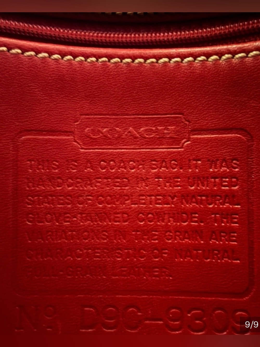 Vintage Coach 9309 Red Bleecker Top Zip Shoulder Bag Made in the USA 🇺🇸 - Picture 2 of 13